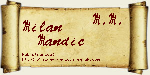 Milan Mandić vizit kartica